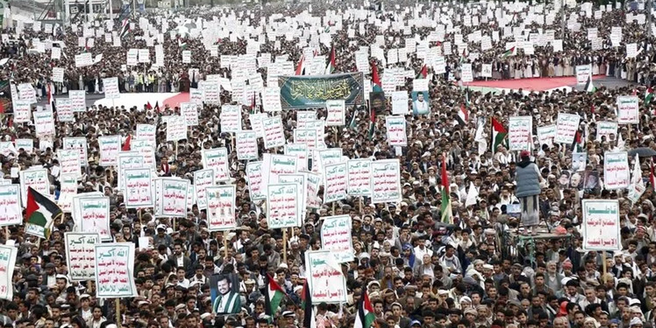 Yemen’de yüz binlerce kişi Filistin'e destek için meydanlarda