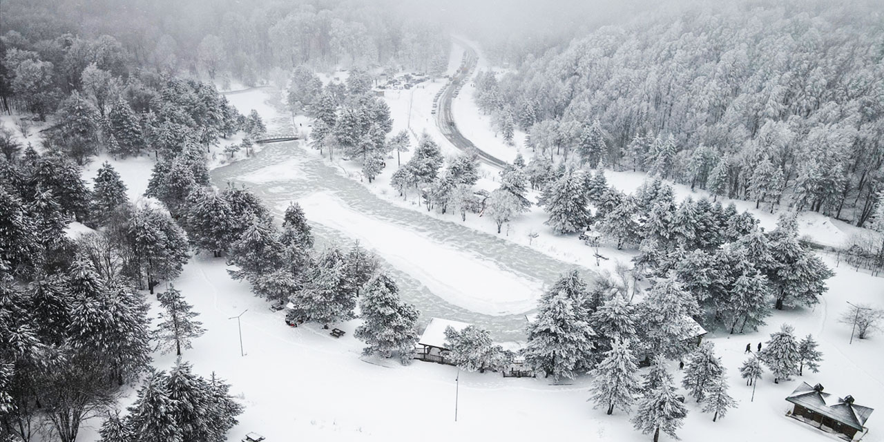 Beyaz rahmet, yaratılış harikası Topuk Yaylası Tabiat Parkı ile buluşunca