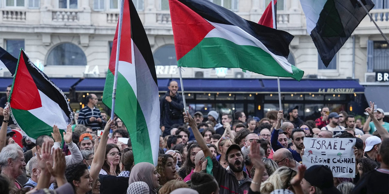 Marsilya'da on binlerce kişi Gazze için yürüdü: Soykırımı durdurun
