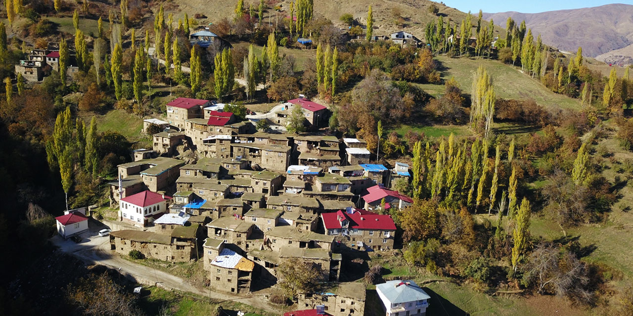 Hizan'ın taş evleri ve sonbahar