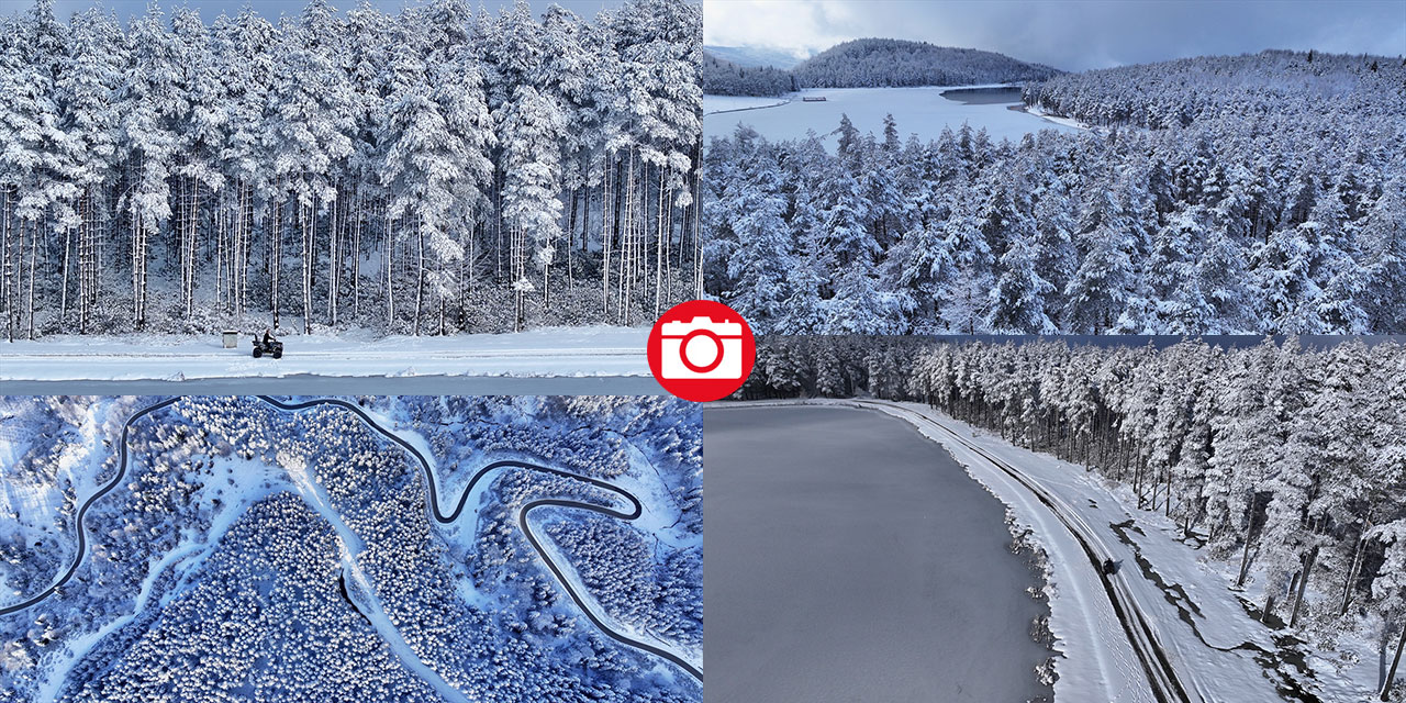 Bolu ve Düzce'nin yüksek kesimlerinde kar güzelliği