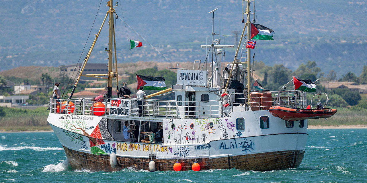 Gazze için Özgürlük Filosu'nun yeni yardım gemisi 'Handala' İtalya'dan yola çıktı