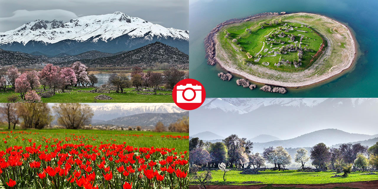 Beyşehir'de bir yanda kış, bir yanda bahar