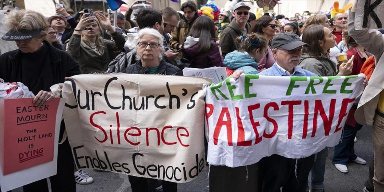 Paskalya kutlamalarında, ABD'nin Filistin politikasına tepki gösterildi