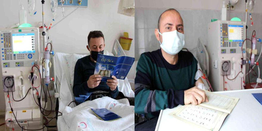 Diyaliz ünitesine gelen hastalar Kur'an-ı Kerim öğreniyor
