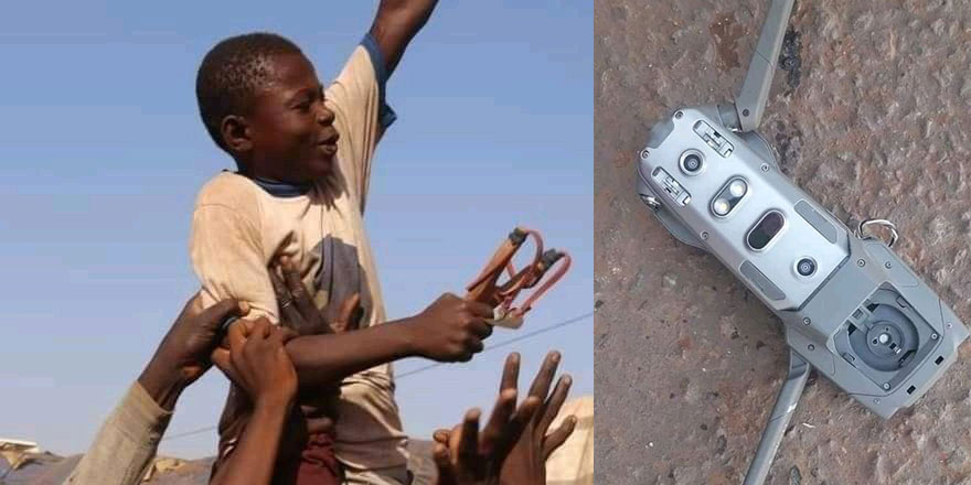 Afrikalı bir çocuk Fransız İHA’sını sapanla vurdu, ulusal kahramanı oldu