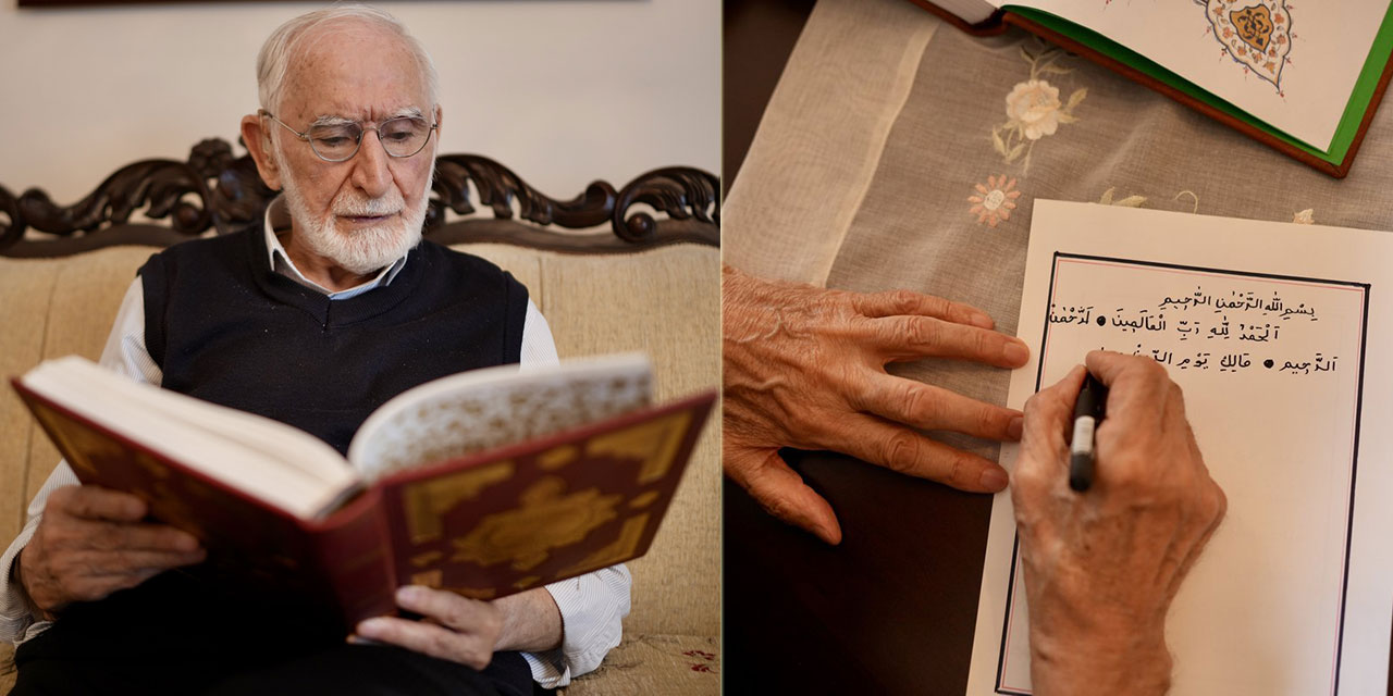 Osmanlıcayı 71 yaşında öğrendi, Kur'an-ı Kerim'in tamamını 5 yılda yazdı