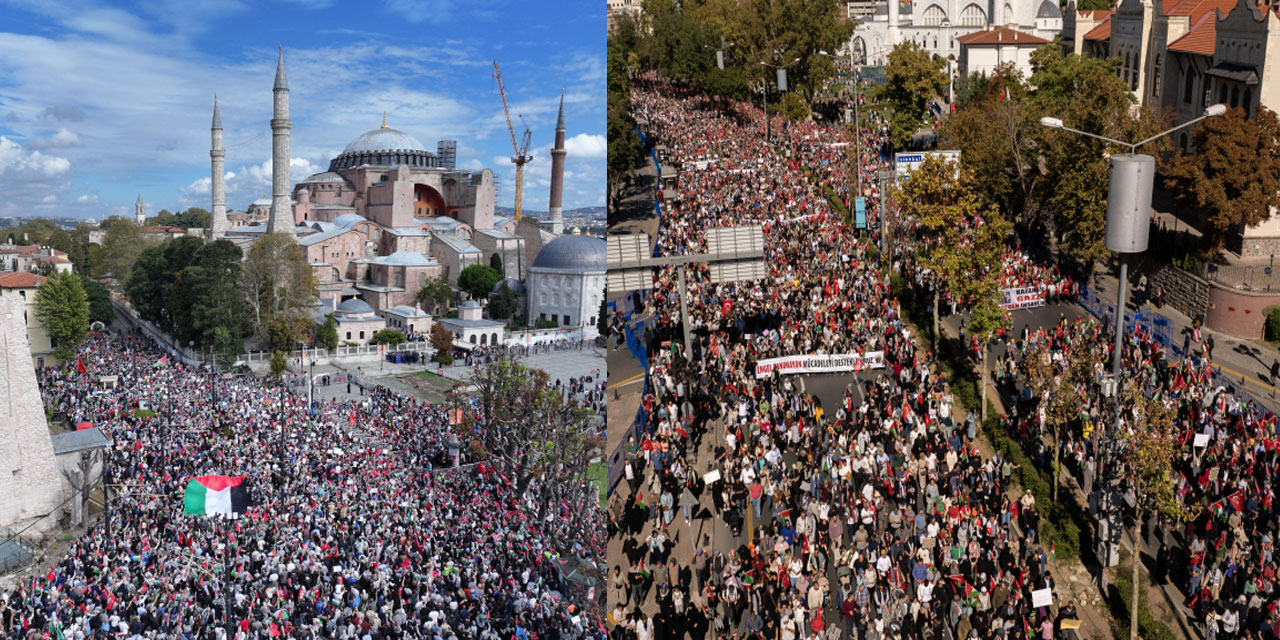 81 ilde Gazze için 'Özgürlüğe Yürüyoruz' yürüyüşü düzenlendi