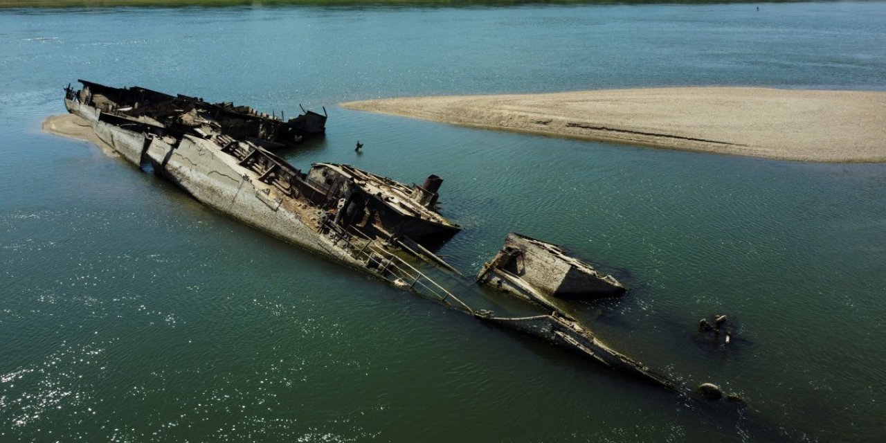Kuraklık ile Tuna Nehri'ndeki batık savaş gemileri açığa çıktı