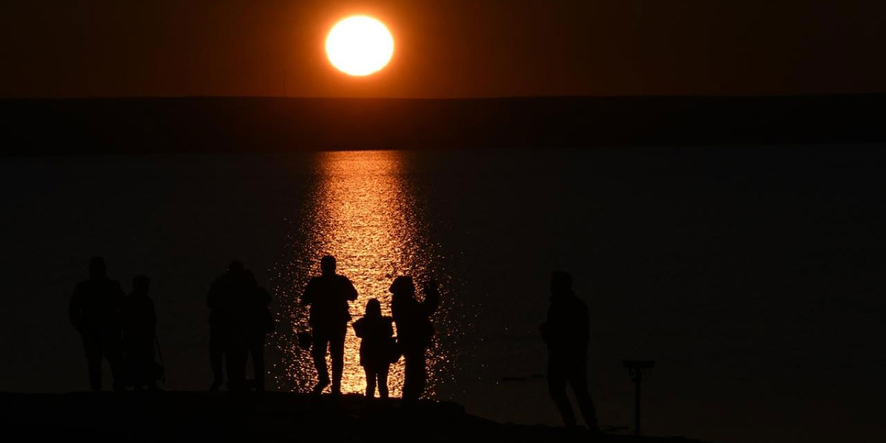 Tuz Gölü'nde gün batımı