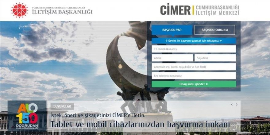 'CİMER'e 2021'de 6,5 milyon başvuru yapıldı'