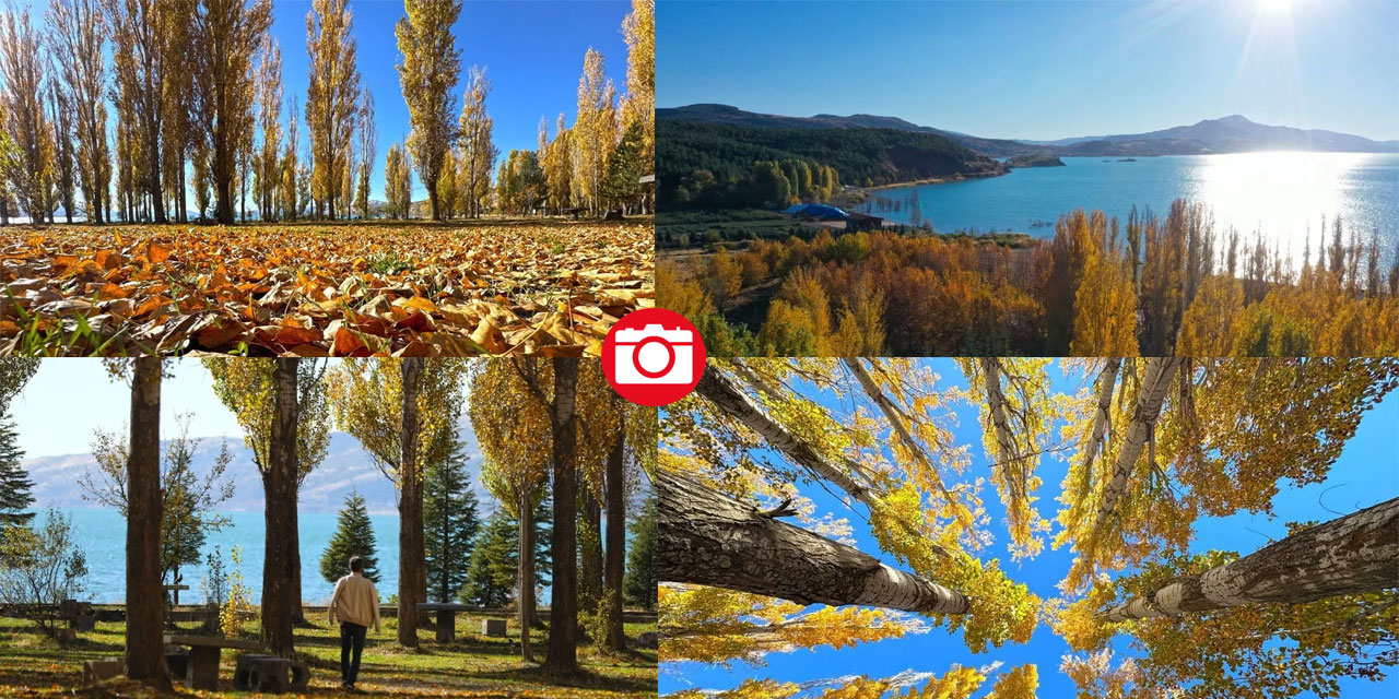 Hazar Gölü'nde sonbahar renkleri