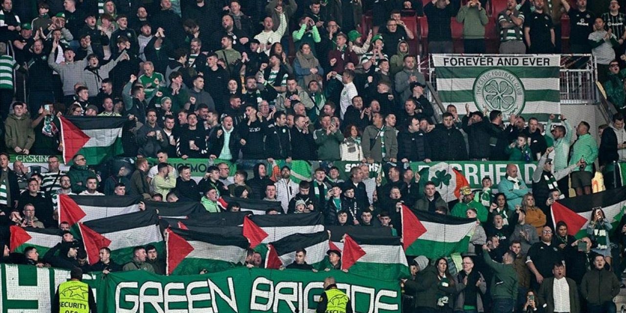 Celtic taraftarları Almanya'da da Filistin diye haykırdı