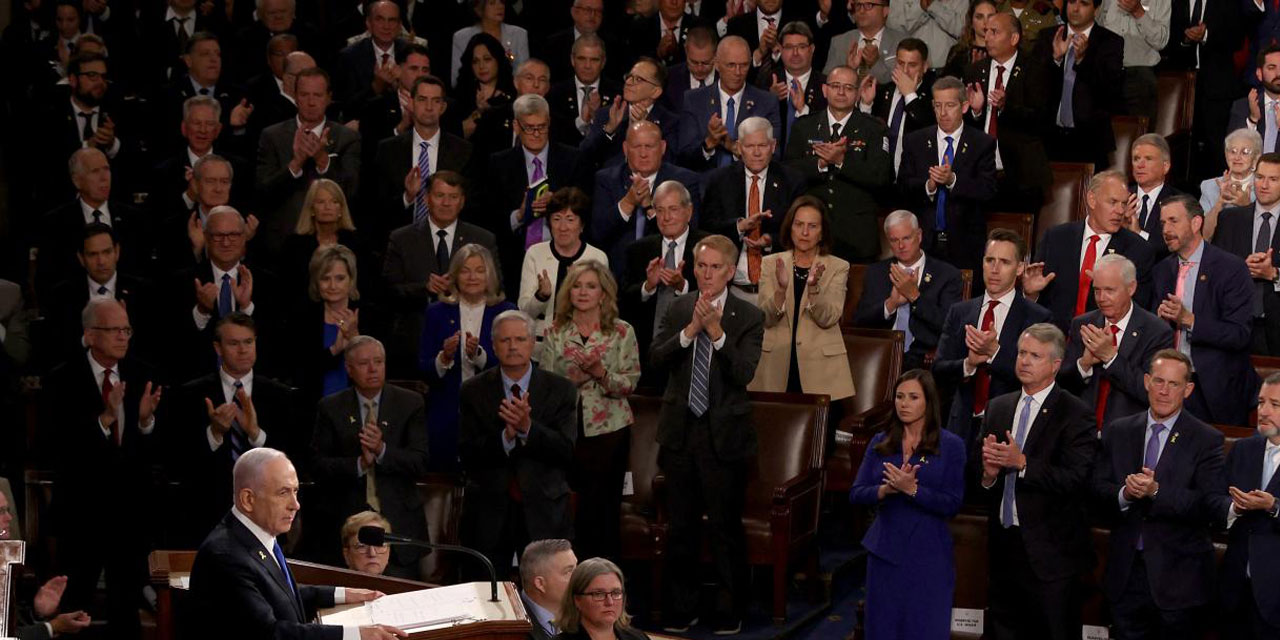 Katil Netanyahu ve ortağı ABD Kongresi: Hep beraber soykırımı alkışladılar