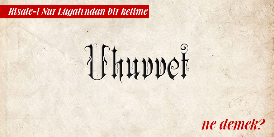 Risale-i Nur Lûgatından bir kelime: Uhuvvet ne demek?