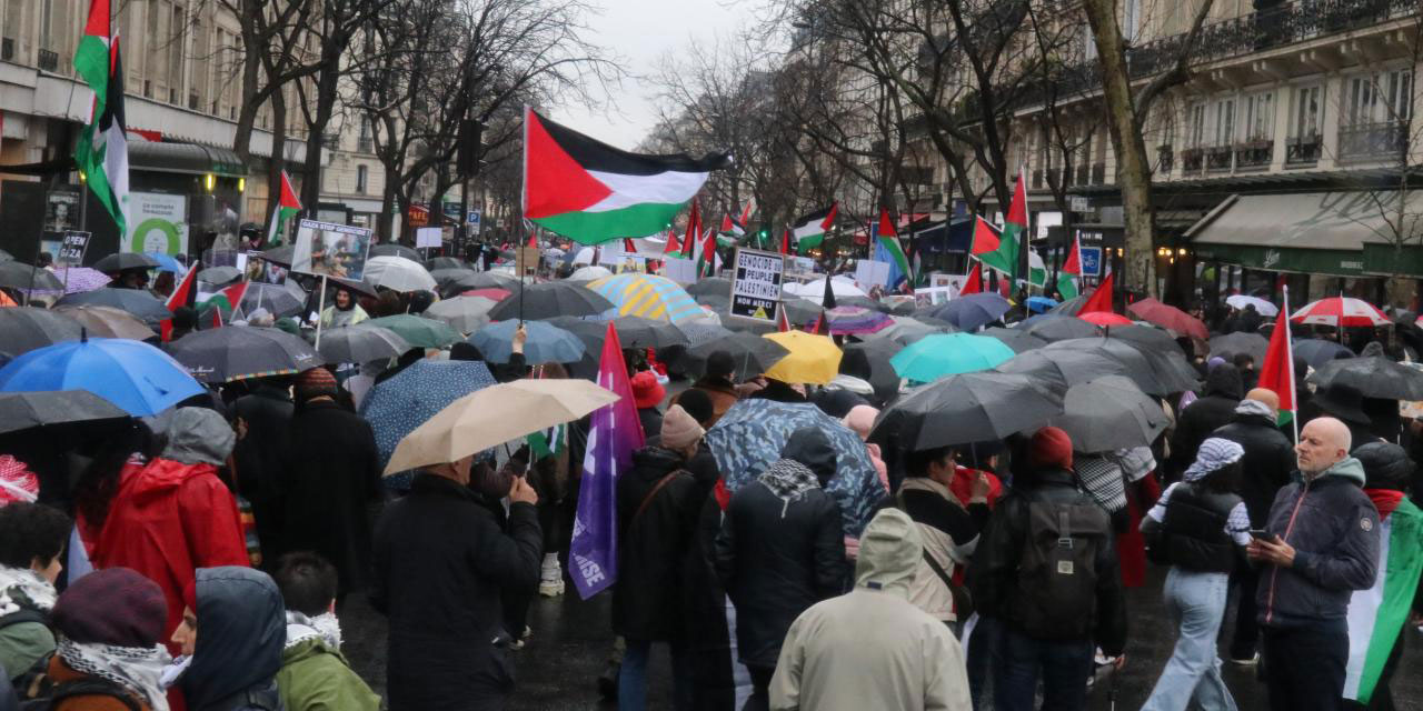 İtalya, Avusturya, Fransa ve Almanya'da sağanağa rağmen Gazze'ye destek yürüyüşü