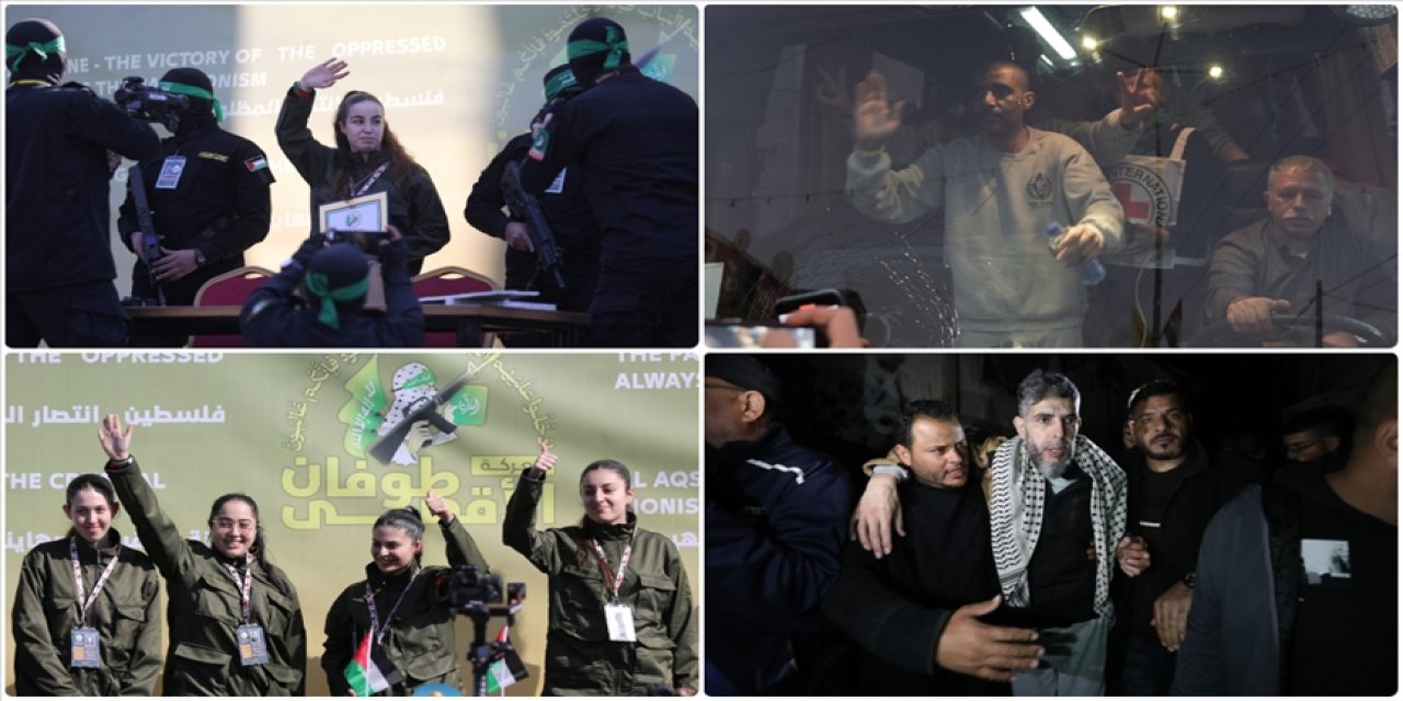 Filistinli esirler ile israilli esirlerin görünümleri arasındaki fark dikkati çekiyor