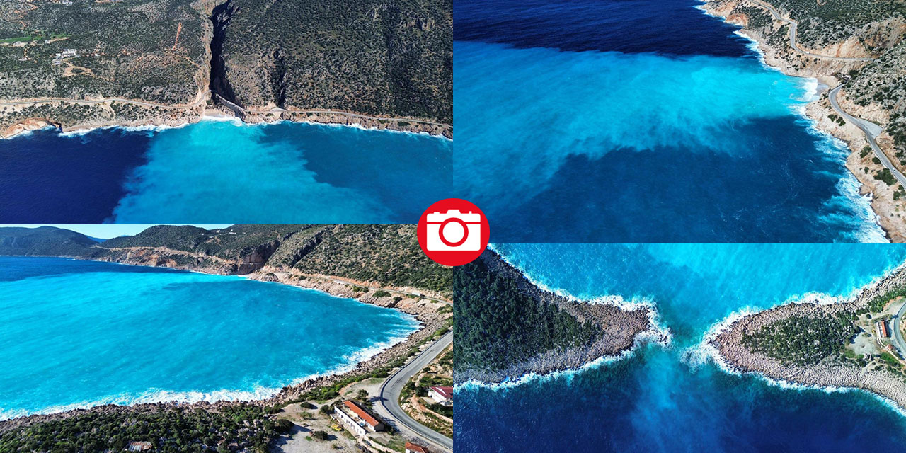 Kaputaş'ta denizin rengi mavinin farklı tonlarında