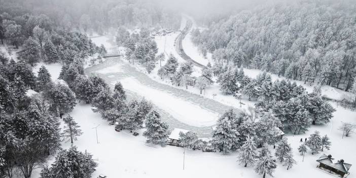 Beyaz rahmet, yaratılış harikası Topuk Yaylası Tabiat Parkı ile buluşunca