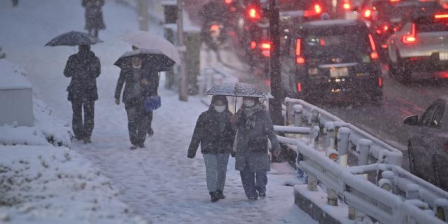 Tokyo'da yoğun kar yağışı yaşamı etkiledi