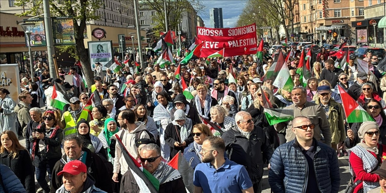 Filistin'de yaşanan gıda kıtlığı, İsveç'te protesto edildi