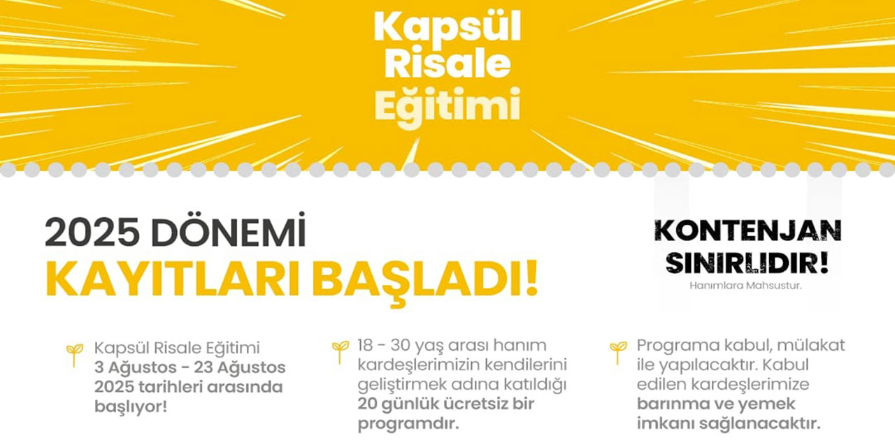 Hanımlar için 'Kapsül Risale Eğitimi' 2025 dönemi kayıtları başladı