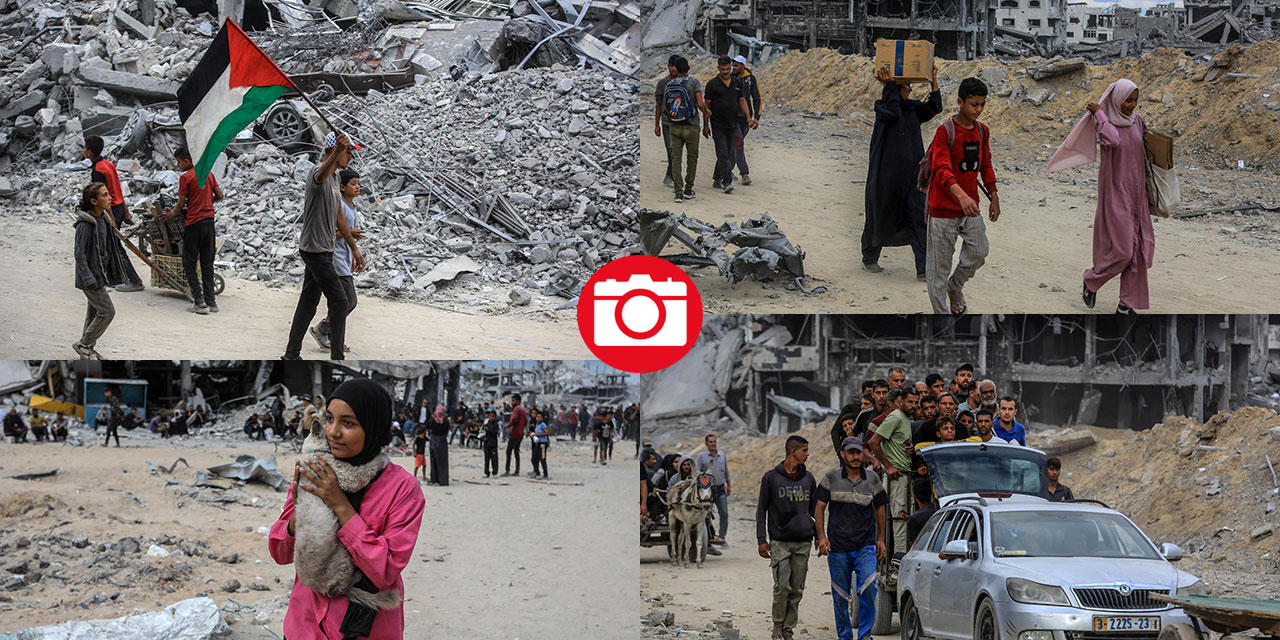 Gazze: Evlerine dönen insan manzaraları