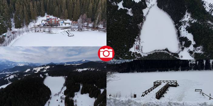 Şavşat'ın Karagöl'ü buz tuttu