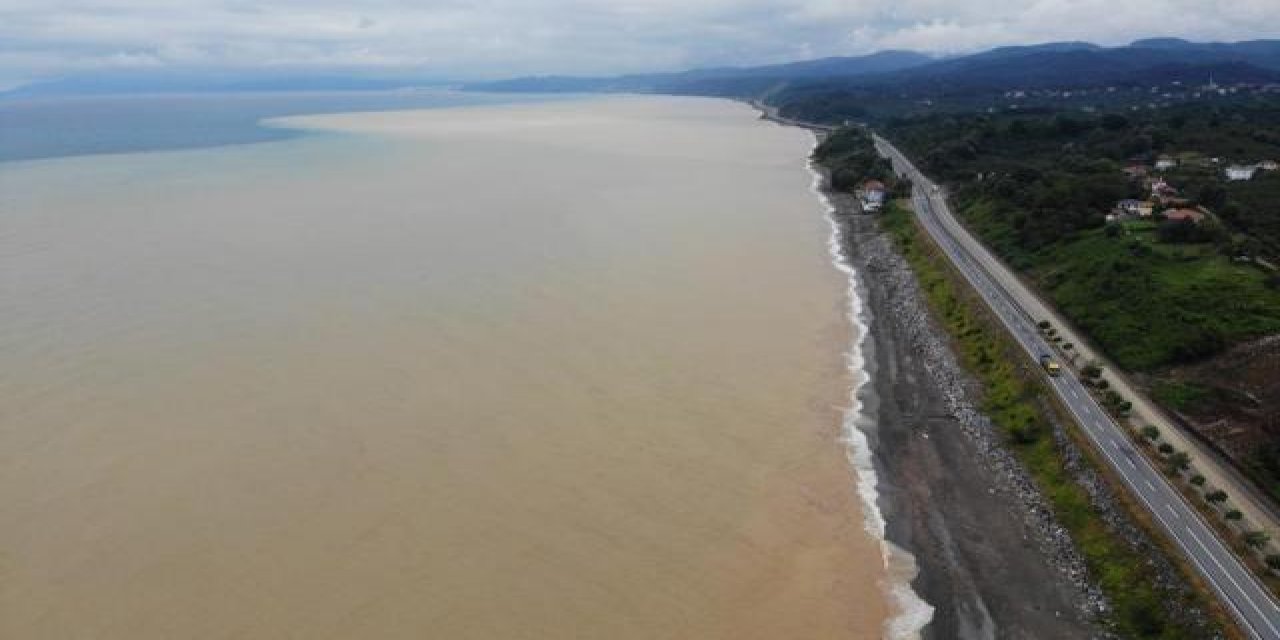 Karadeniz yağışın ardından çamur rengine büründü