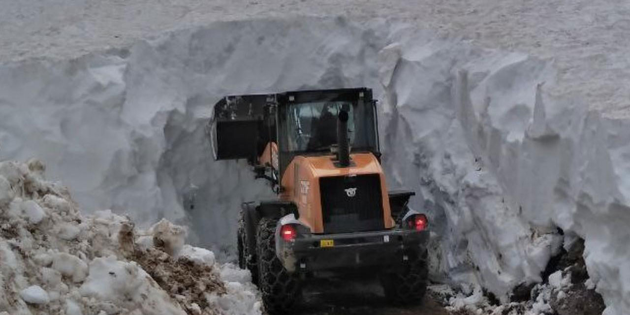 Artvin'in yaylalarında kar mesaisi sürüyor