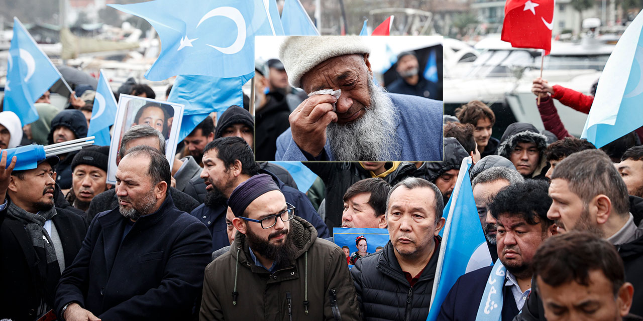 Doğu Türkistanlılara zulmeden Çin, İstanbul'da protesto edildi