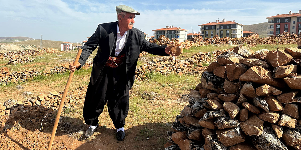 İsmail dede 300 ton taş topladığı araziyi ormanlık alana çevirdi