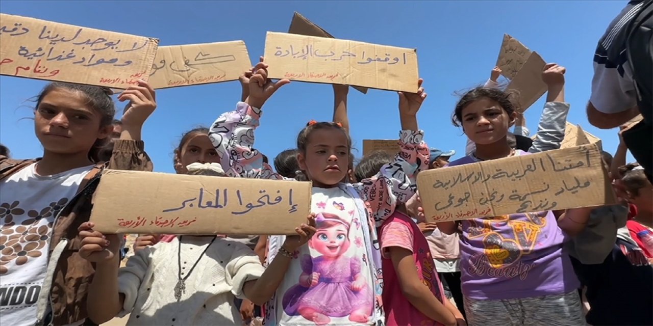 Gazzeli çocuklardan dünyaya 'açlıktan ölüyoruz' mesajı: Ümmetimiz nerede?