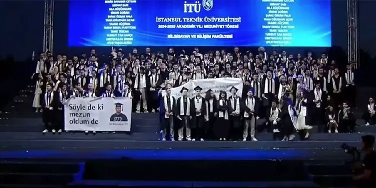 İTÜ: Ayet yazılı pankarta müdahale asla kabul edilemez
