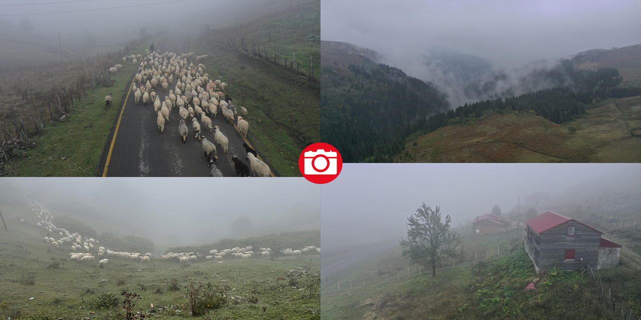 Sisler altındaki Karadeniz yaylalarından dönüş yolculuğu başladı