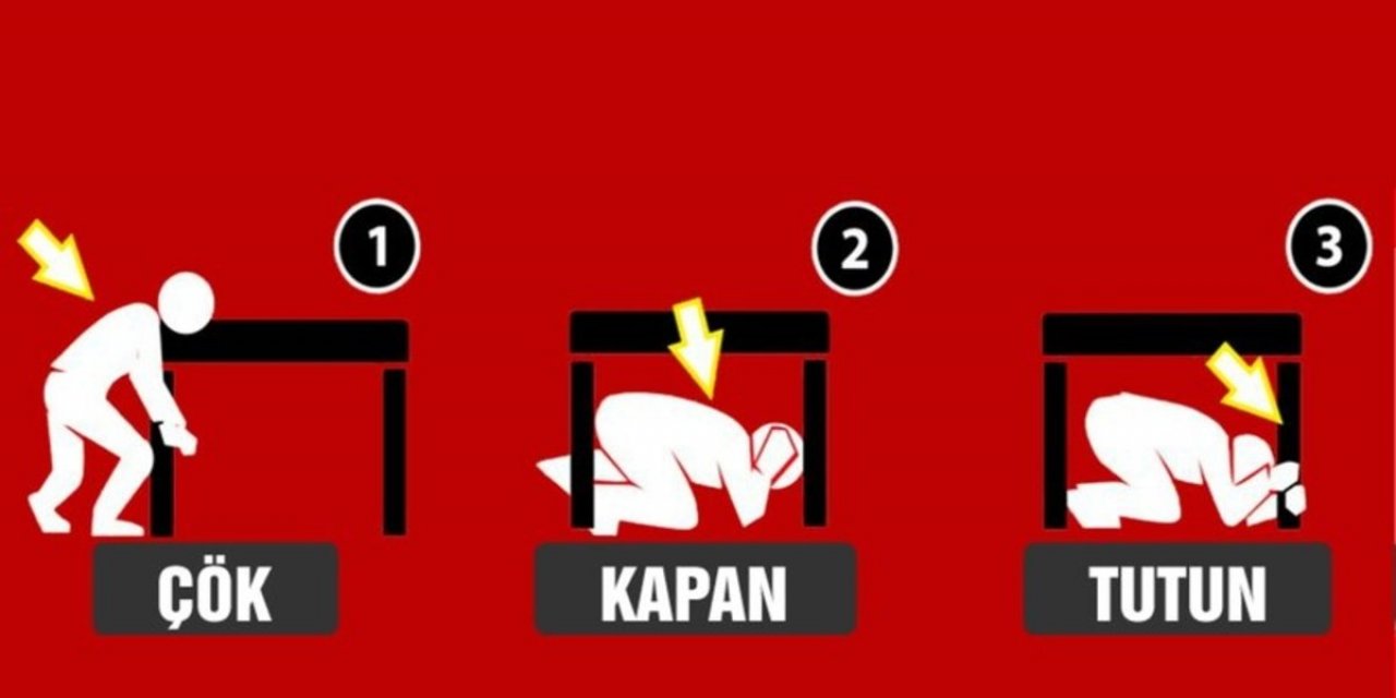 Türkiye genelinde eş zamanlı 'çök-kapan-tutun' deprem tatbikatı yapılacak