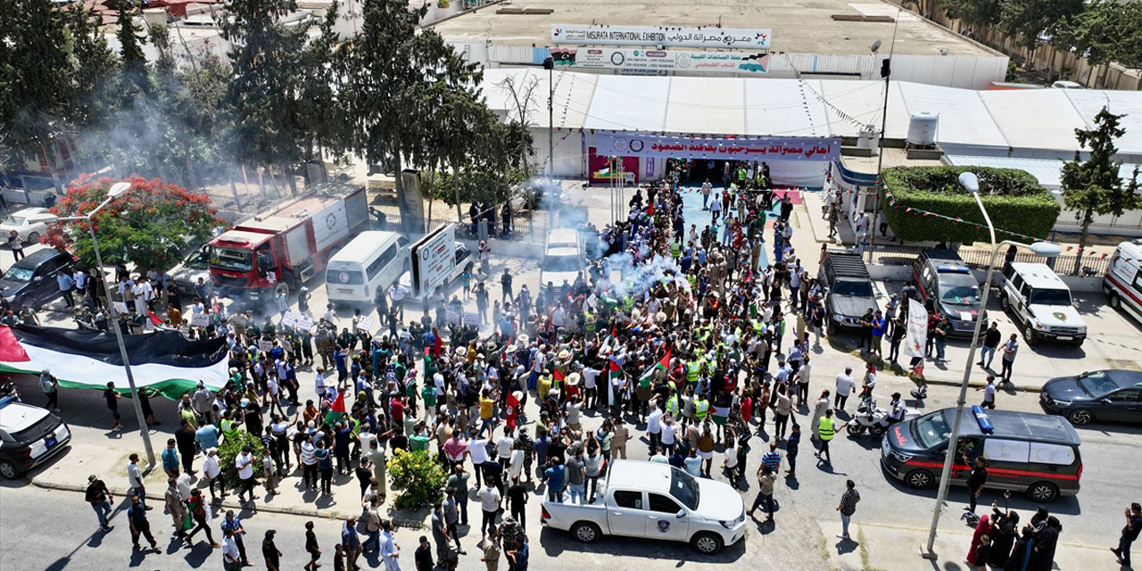 Gazze'ye ilerleyen Mağrib Direniş Konvoyu'nun Libya'nın doğusuna geçişine izin verilmiyor