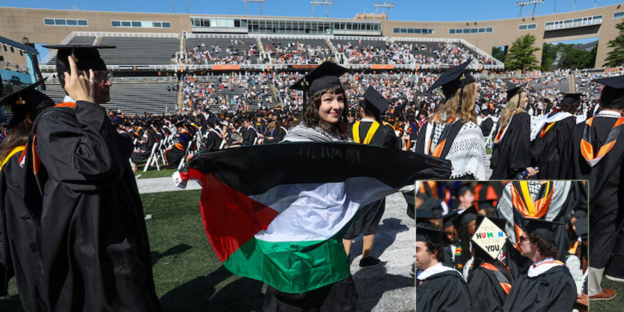 Princeton Üniversitesi mezuniyet töreninde Filistin damgası
