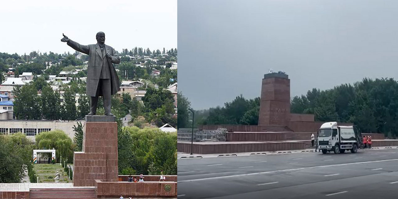 Kırgızistan, Orta Asya'nın en büyük Lenin heykelini söktü