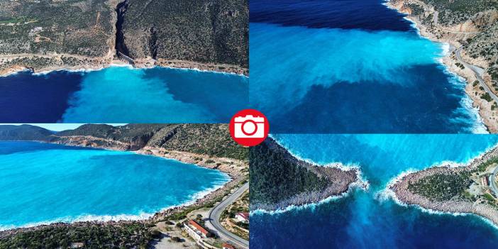 Kaputaş'ta denizin rengi mavinin farklı tonlarında