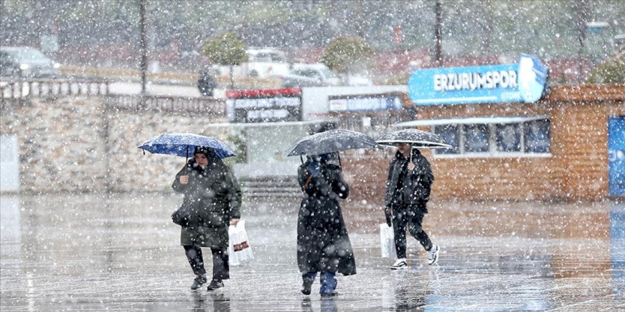 Erzurum'a mayısın ortasında lapa lapa kar yağdırıldı