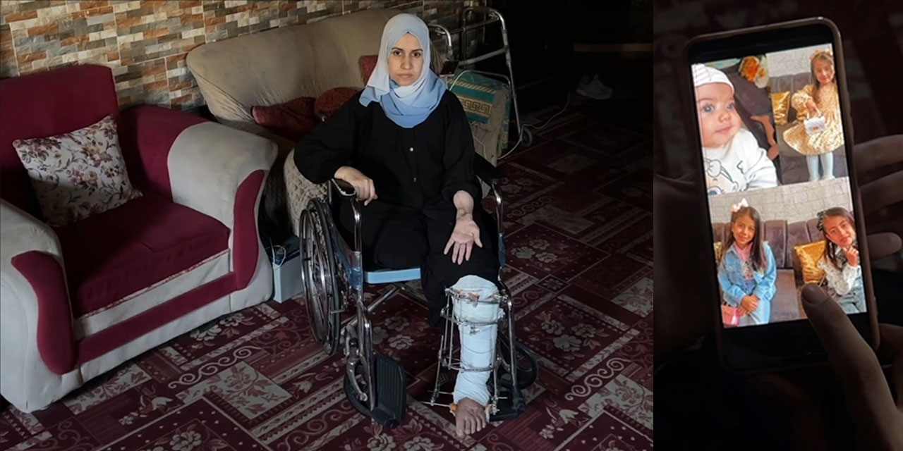 israil saldırısında 4 kızını ve bacağını kaybeden Gazzeli anne, çocuklarının mezarını ziyaret edebilmek istiyor