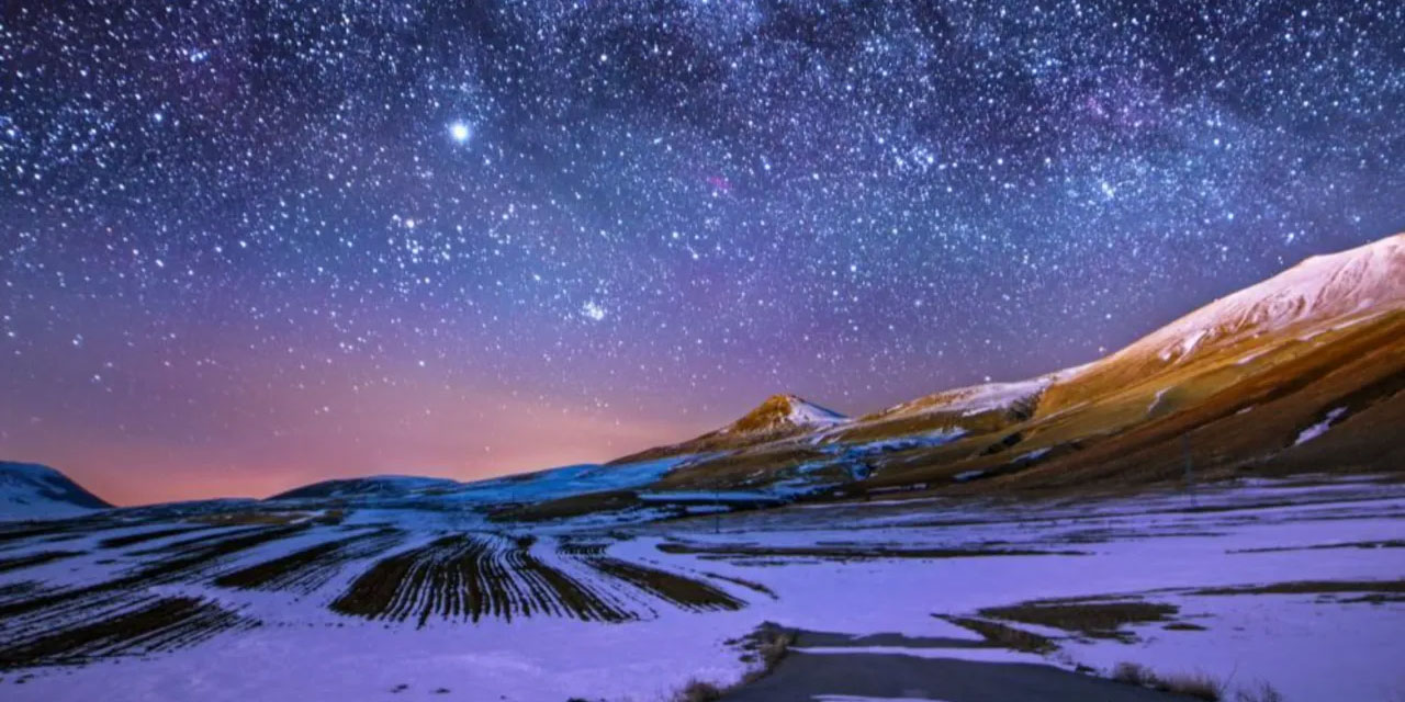 Bitlis'te kış manzarası: Kar, gece ve yıldızlar!