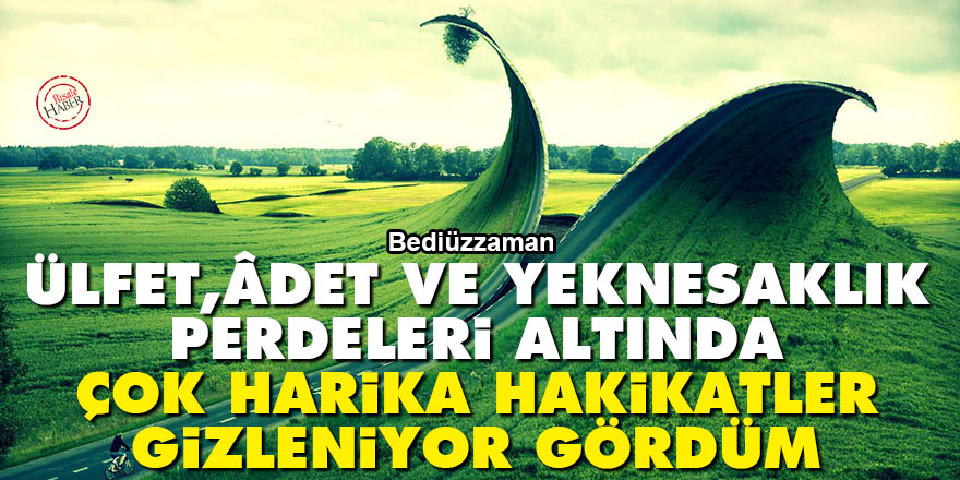 Bediüzzaman: Ülfet ve âdet ve yeknesaklık perdeleri altında çok harika hakikatler gizleniyor gördüm