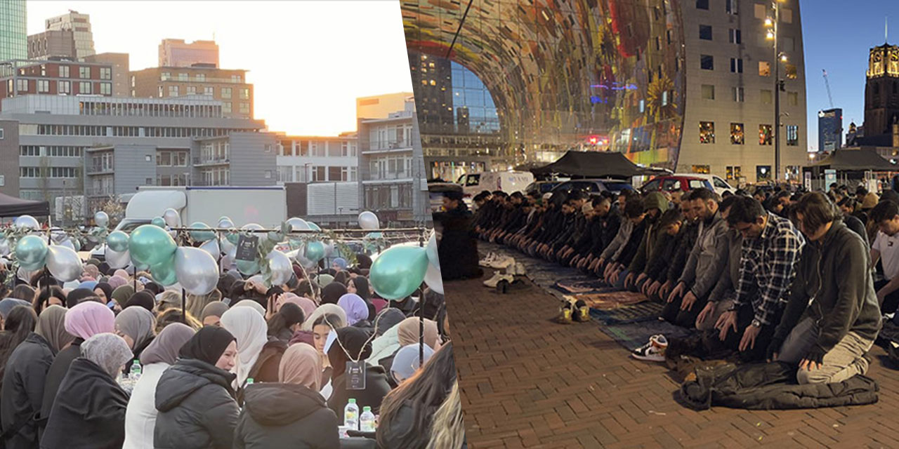 Hollanda'da 800 üniversiteli genç, sokak iftarında buluştu