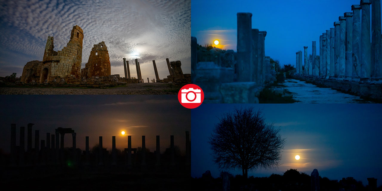 İlkbaharın ilk dolunayı Antalya'da ilgiyle izlendi