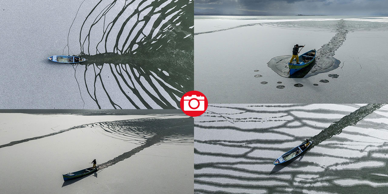 Beyşehir Gölü buzla kaplandı