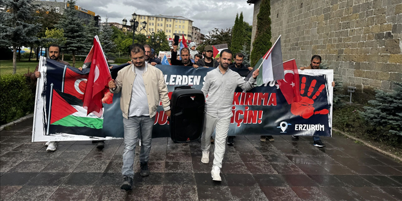 Erzurum'da hekim ve sağlıkçılar 86 haftadır Gazze için yürüyor