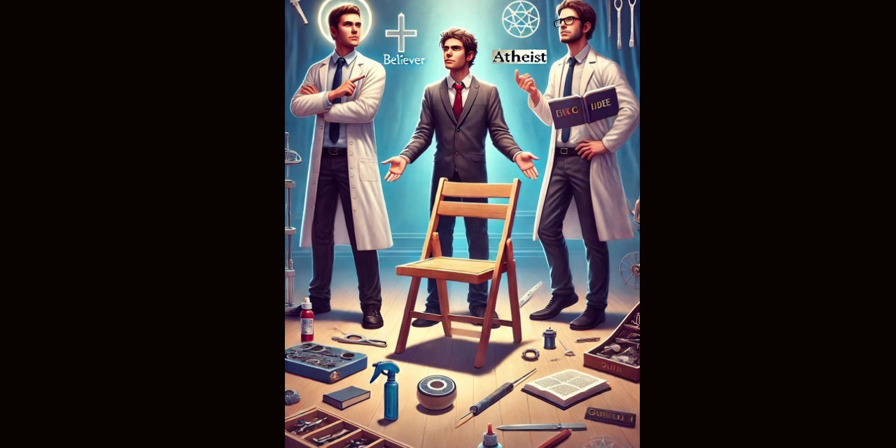 Sandalye ve inanç ile inançsızlığın çarpışması