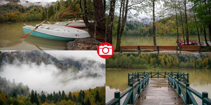 Borçka'daki Karagöl, güz renklerine büründü